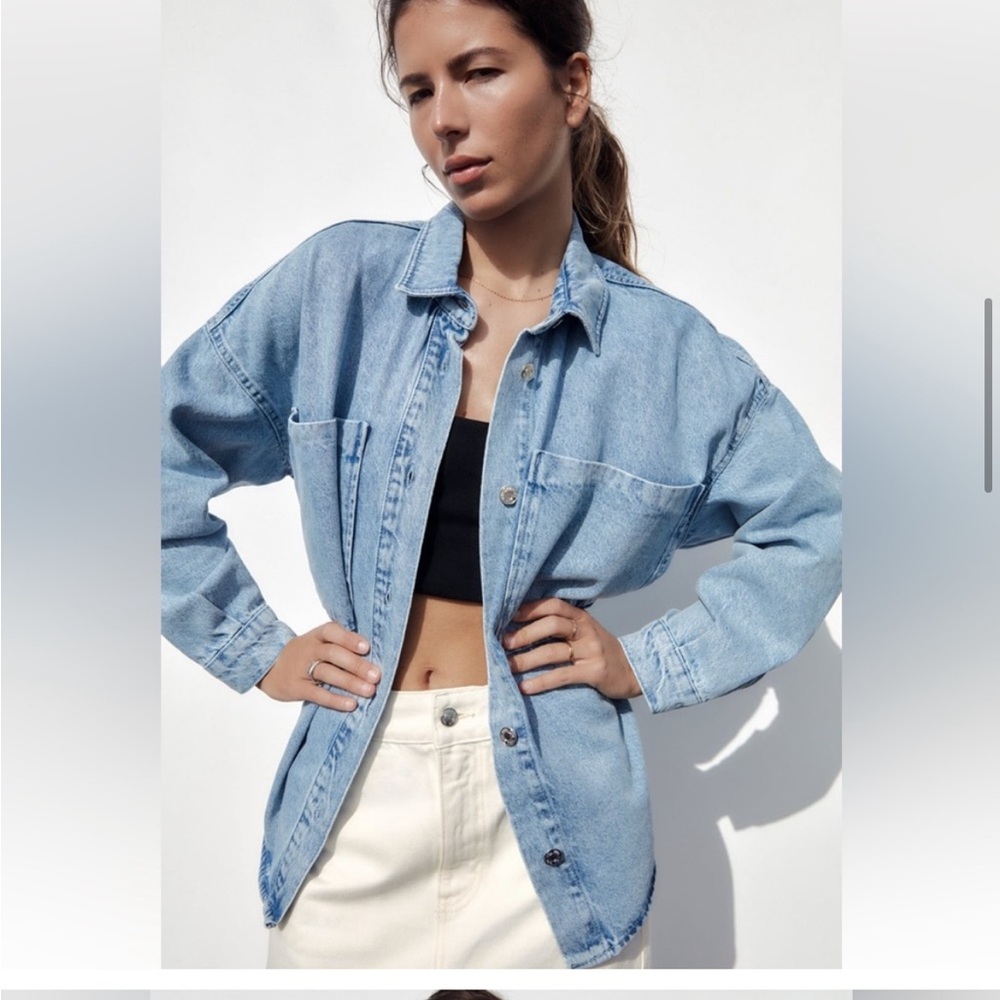 ZARA POCKET DENIM OVERSHIRT
